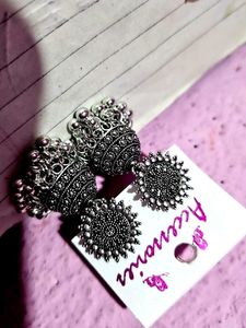Jhumka Earrings humka Earring Silver Oxidised