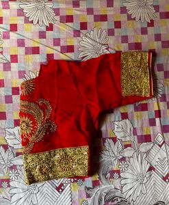 Red Wedding Heavy Stone Work Saree With Blouse