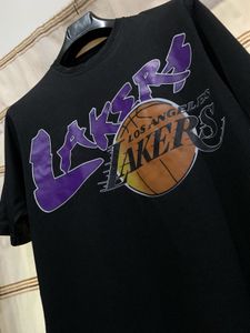 Lakers Drop Shoulder Black Tshirt