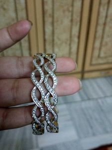 Sparkling Silver Bangles