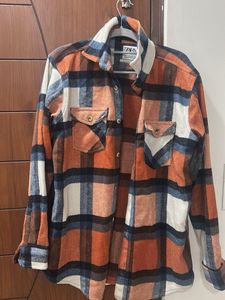 Zara Plaid Flannel Overshirt