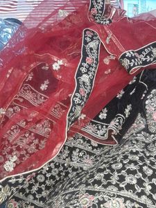 Elegant Black Velvet Lehenga