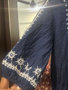Embroidered Blue Top