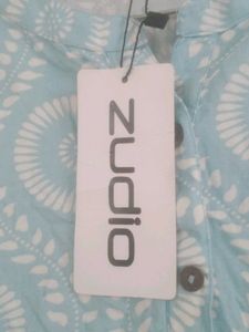 Women&#39;s Light Blue Printed Top