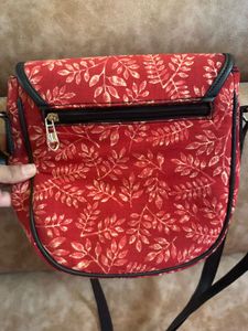 Red Printed Sling Bag (Barely Used)