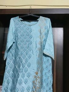 Light Blue Embroidered Kurti
