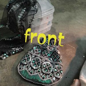 Black Shimmer Potli