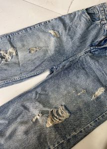 Ripped Wide Leg Jeans