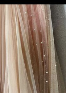 Peach Embellished Tulle Dress