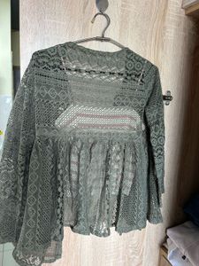 Green Lace Shrug