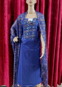 Blue Kurti Unstitched Mirror Work 🌌