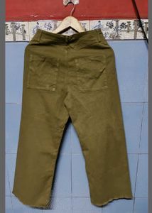 Zara Olive Green Flare Denim