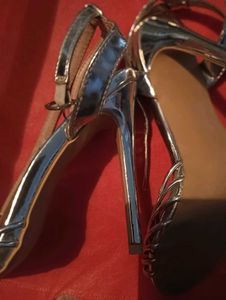 Silver Strappy Heels