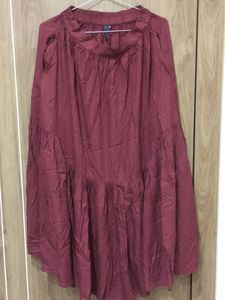 Maroon Tiered Ethnic Skirt