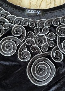 Black Velvet Long Sleeve Tunic