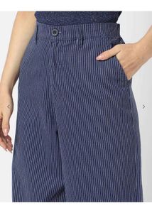 Navy Striped Trousers