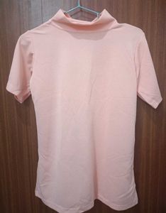 Peach Pinkish Turtle Neck Top