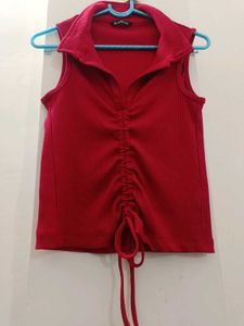 Red Sleeveless Top