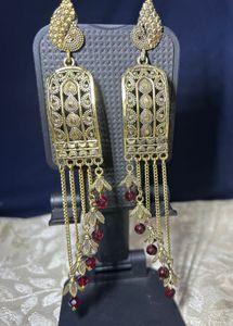 Vintage Gold & Ruby Dangle Earrings