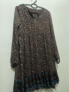 Korean Floral Print Dress