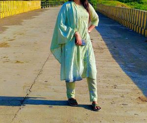 Pure Cotton Pista Designer Kurti Pair