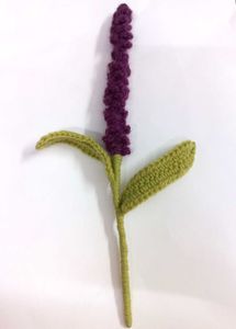 Elegant Handmade Crochet Lavender Flower Stick
