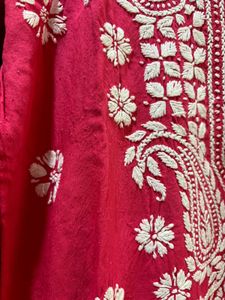 Original Chikankari Light Red Kurta
