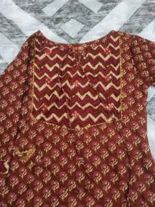 Brand New Pure Cotton Ajrakh Kurta Set
