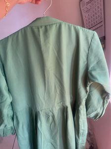 Flora Green Ruffle Blouse