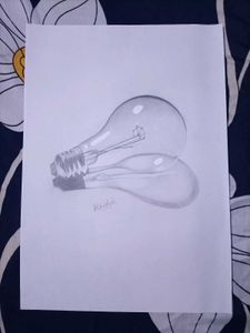 3d Bulb Pencil Drawing