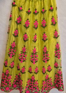 Lime Green Embroidered Lehenga Choli