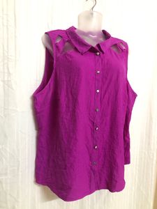 Worthington Pink Rose Sleeveless Shirt Top