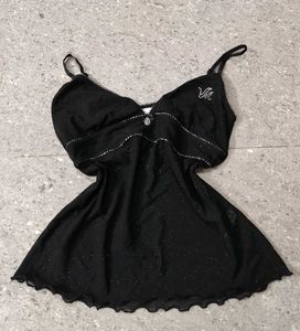 Vive Maria Black Gothic Mesh Top