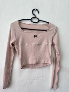 Cute Long Sleeve Crop Top