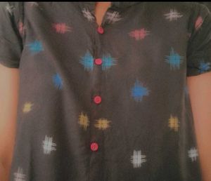 &#34;Grey Cotton Printed Top – Vibrant &amp; Everyday-Rea