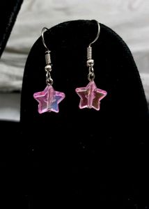 Handmade Pink Star Earrings