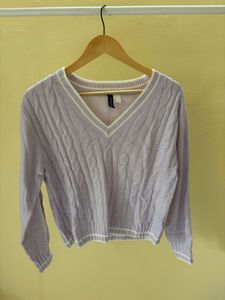 H&amp;M Lavender Cable Knit Sweater