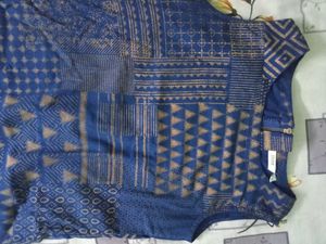 Blue Geometric Print Sleeveless Dress