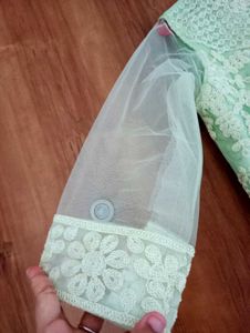 Mint Green Lace Anarkali Dress