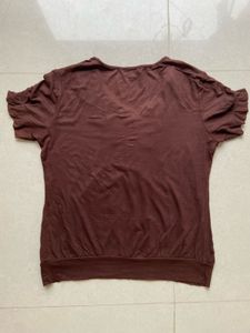 Brown Crochet Detail Top