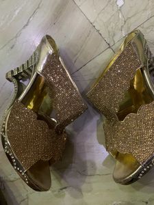 Golden Partywear Heels