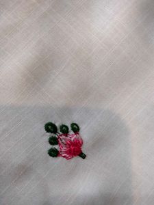 Floral Embroidered White Kurti