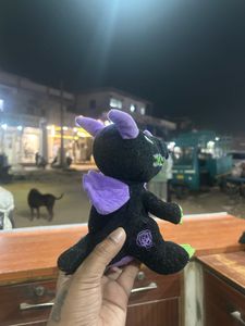 Smiggle Black Purple Green Dragon 16cm x 20cm Plus