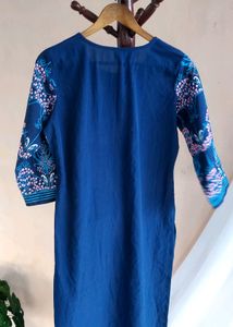 Ahika Navy Blue Printed Kurti, L Size