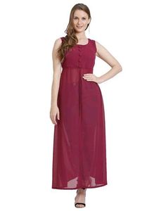 Stylish Maroon Maxi Dress