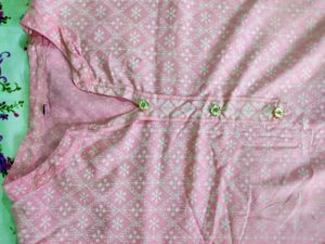 Baby Pink Printed Kurti For Women
