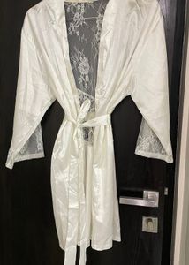 shein Lace Trim Robe