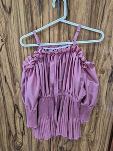 Cute Pink Off-Shoulder Top