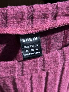 SHEIN Hot Pink Ribbed Crop Top (Size M)
