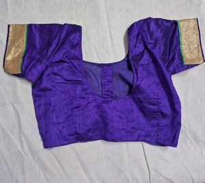 Purple Stitched Saree Blouse
